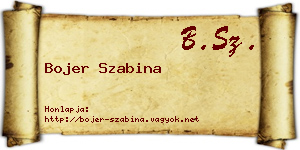 Bojer Szabina névjegykártya